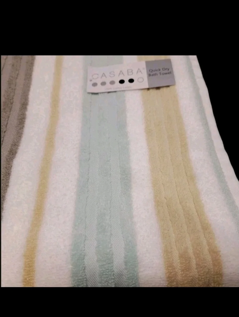 8pc Casaba Sage Tan Gray Striped Bath Hand Washcloth Quick Dry Towel Set New